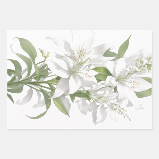 Feuille De Papier Cadeau Fleurs Lily (Devant 2)