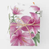Feuille De Papier Cadeau Fleurs Lily (En situation)