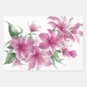 Feuille De Papier Cadeau Fleurs Lily (Devant)