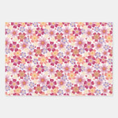 Feuille De Papier Cadeau Fleurs mixtes rêvées sur blanc (Devant)