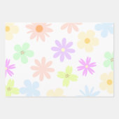 Feuille De Papier Cadeau Fleurs mod Pastel Retro, 80s, 90s (Devant)