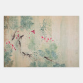 Feuille De Papier Cadeau Fleurs, oiseaux et poissons (Devant 2)