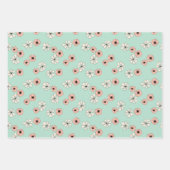 Feuille De Papier Cadeau Fleurs Pastel Papillon Noir (Devant 3)