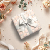 Feuille De Papier Cadeau Fleurs pastel rose mariage élégant