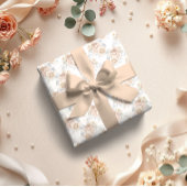 Feuille De Papier Cadeau Fleurs pastel rose mariage élégant