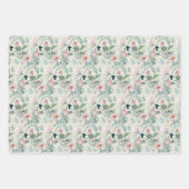 Feuille De Papier Cadeau Fleurs printanières en rose jaune vert mariage (Devant 2)