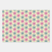Feuille De Papier Cadeau Fleurs rétro d'été (Devant 3)