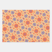 Feuille De Papier Cadeau Fleurs Rétro Plaisir les années 70 Hippie Daisy Mo (Devant 2)