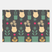 Feuille De Papier Cadeau Fleurs rétro Poted Jaune Jardin Motif (Devant 3)