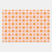 Feuille De Papier Cadeau Fleurs rétro super, papillons et géométriques (Devant 3)