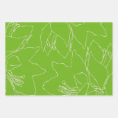 Feuille De Papier Cadeau Fleurs rose et verte (Devant 2)