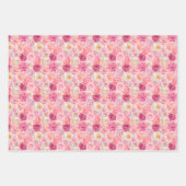 Feuille De Papier Cadeau Fleurs roses et blanches pour son anniversaire et (Devant)