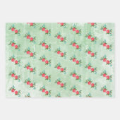 Feuille De Papier Cadeau Fleurs, Roses et bleuets (Devant 2)