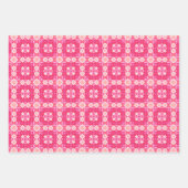 Feuille De Papier Cadeau Fleurs roses et étoiles bébé motif ensemble fille (Devant 2)