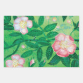 Feuille De Papier Cadeau Fleurs roses roses (Devant)