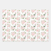 Feuille De Papier Cadeau Fleurs roses, Roses roses, Fleurs Aquarelles (Devant 2)