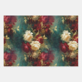 Feuille De Papier Cadeau Fleurs rouges et blanches romantiques Mariage Show (Devant)