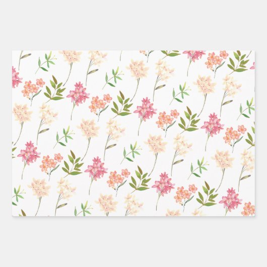 Feuille De Papier Cadeau Fleurs rouges et jaunes (Devant 2)