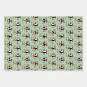 Feuille De Papier Cadeau Fleurs sauvages Badger Champignons vert (Devant 3)