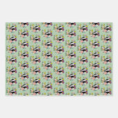 Feuille De Papier Cadeau Fleurs sauvages Badger Champignons vert (Devant 2)