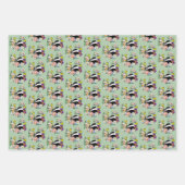 Feuille De Papier Cadeau Fleurs sauvages Badger Champignons vert (Devant)