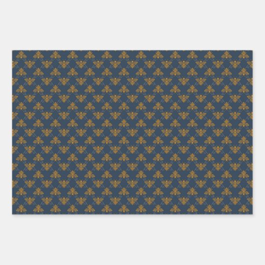 Feuille De Papier Cadeau Fleurs sauvages et abeilles (Devant 2)