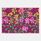 Feuille De Papier Cadeau Fleurs sauvages rose jaune orange Bohème Floral (Devant 2)
