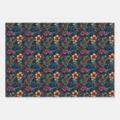 Feuille De Papier Cadeau Fleurs tropicales colorées (Devant)