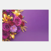 Feuille De Papier Cadeau Fleurs violettes (Devant)