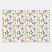Feuille De Papier Cadeau Fleurs violettes et roses Imprimer Botanique (Devant 3)