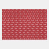Feuille De Papier Cadeau Flocon de neige Avion en rouge. Envelopper les feu (Devant 2)