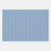 Feuille De Papier Cadeau Flocon de neige Avion sur bleu. Envelopper les feu (Devant 3)