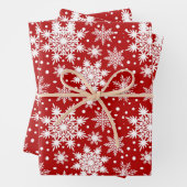 Feuille De Papier Cadeau Flocon de neige blanc Noël Motif sans couture (En situation)