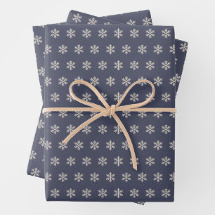 Feuille De Papier Cadeau Flocon de neige bleu