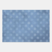 Feuille De Papier Cadeau Flocon de neige bleu élégant | Noël (Devant)