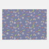 Feuille De Papier Cadeau Flocon de neige Bundle Noël : Périwinkle Bleu (Devant 3)