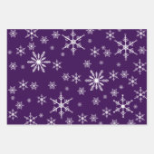 Feuille De Papier Cadeau Flocon De Neige De Noël En Violet (Devant)