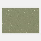 Feuille De Papier Cadeau Flocon de neige de script joyeux Vert olive de vac (Devant 3)
