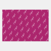 Feuille De Papier Cadeau Flocon de neige écriture joyeuse violet vacances (Devant 2)
