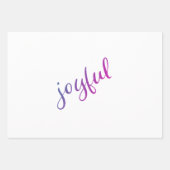Feuille De Papier Cadeau Flocon de neige écriture joyeuse violet vacances (Devant)