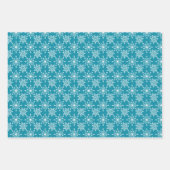 Feuille De Papier Cadeau Flocon de neige en bleu (Devant 3)