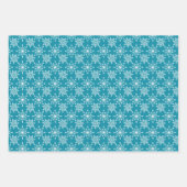 Feuille De Papier Cadeau Flocon de neige en bleu (Devant)