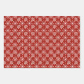 Feuille De Papier Cadeau Flocon de neige en rouge (Devant 3)