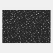 Feuille De Papier Cadeau Flocon de neige moderne noir rose Motif enveloppem (Devant)