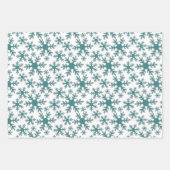 Feuille De Papier Cadeau Flocon de neige Motif Bleu Noël (Devant 2)