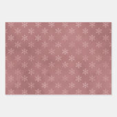 Feuille De Papier Cadeau Flocon de neige rose | Noël (Devant 3)