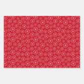 Feuille De Papier Cadeau Flocon de neige rouge (Devant)