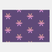 Feuille De Papier Cadeau Flocon de neige violet Noël Star Xmas Tree (Devant)
