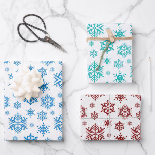 Feuille De Papier Cadeau Flocons de neige