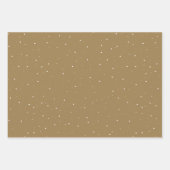 Feuille De Papier Cadeau Flocons de neige de script joyeux Fête beige (Devant 3)